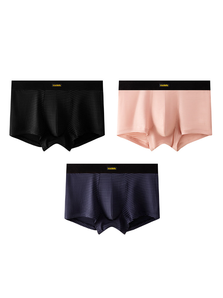 Orlvs-underwear-3 Pack Men's Ice Silk Lightweight Cool Breathable 3D Pouch Trunks-gay-underwear