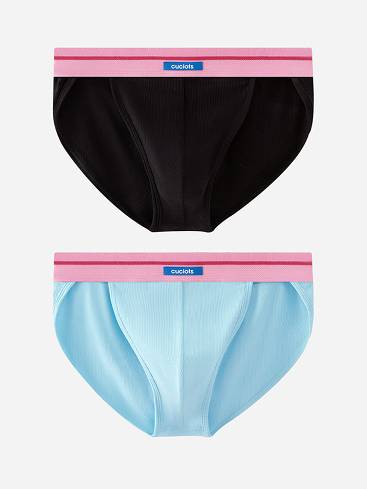 Orlvs-underwear-2 Pack Men's High Cut Cotton Breathable Large Pouch Briefs-gay-underwear