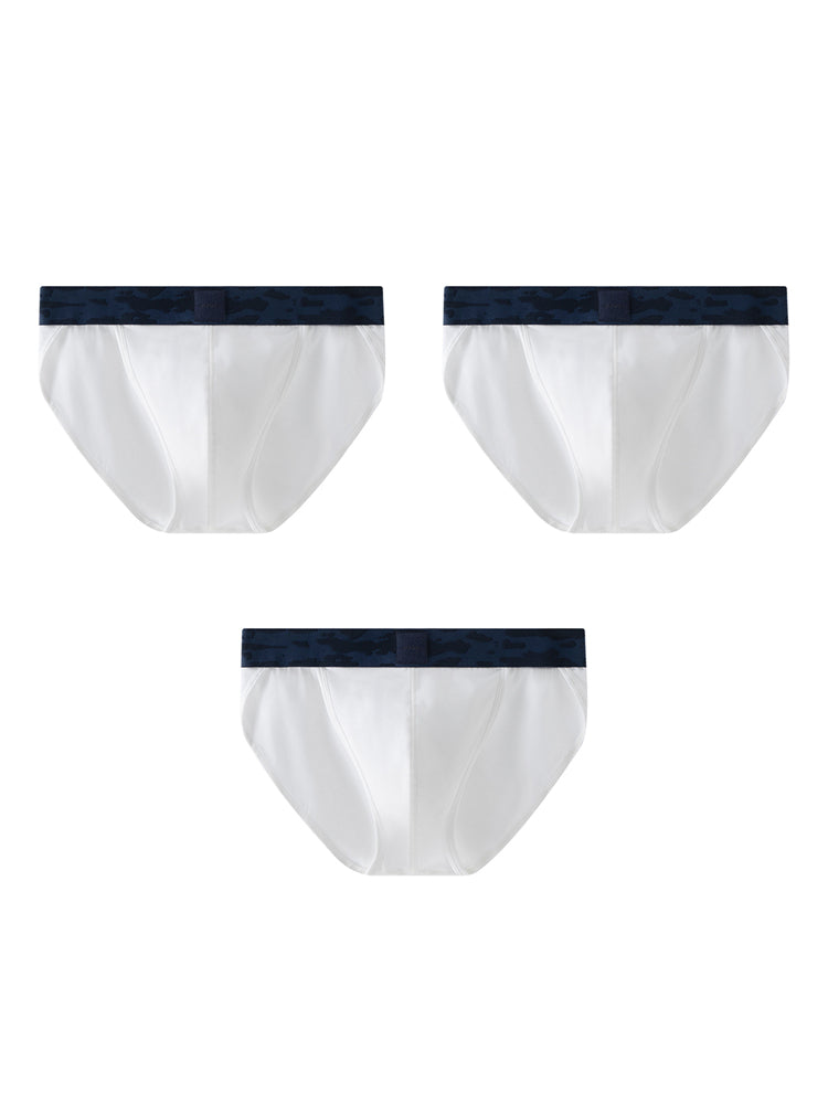 Orlvs-underwear-3 Pack Men's Modal Breathable Double Pouch High Cut Briefs-gay-underwear