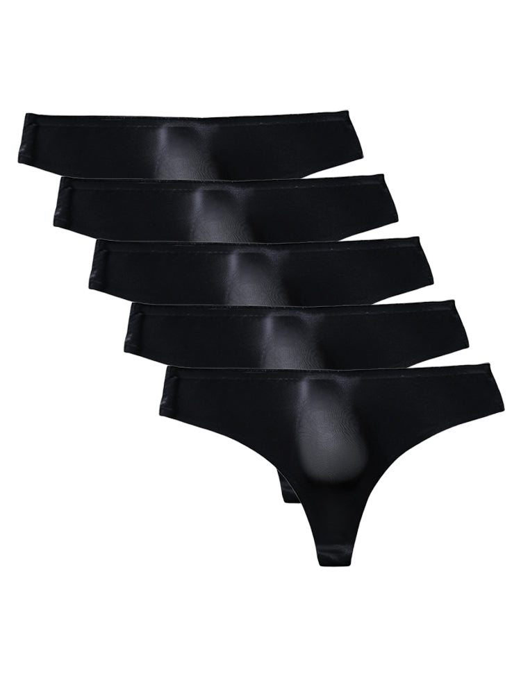 ORLVS Men's 5-Pack Low-Rise Lace Bikini Underwear with Floral Waistband and Mesh Body