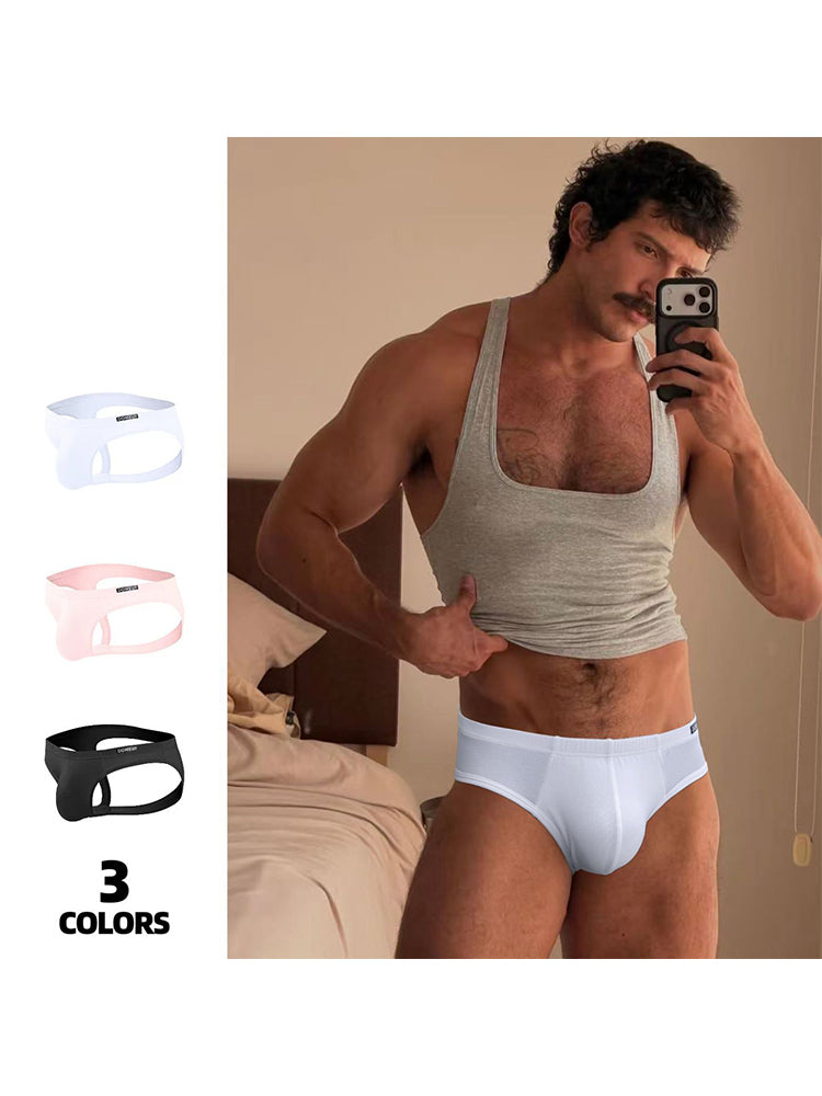 ORLVS Men's 2-Pack Pouch Jockstraps with U-Pouch and Hollow Side Cutouts
