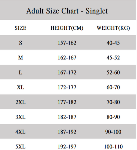 size chart of The 80's Retro Striped Wrestling Singlets - Men's Singlets. Bodysuits. Rompers & Jumpsuits - ORLVS.com