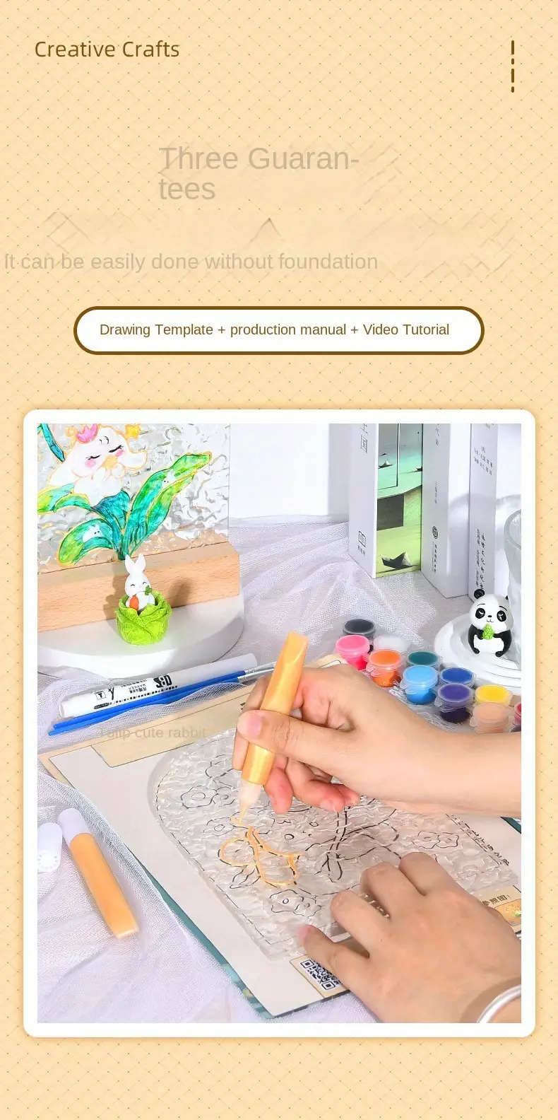 childrens glass painting diy material night light hand painted oil painting wave acrylic board details 1