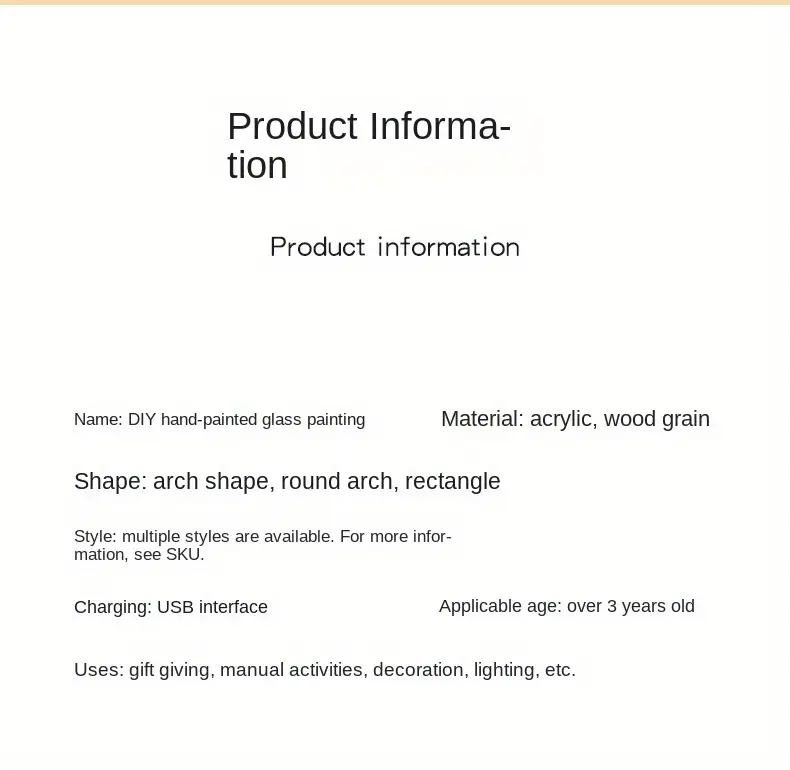 childrens glass painting diy material night light hand painted oil painting wave acrylic board details 4