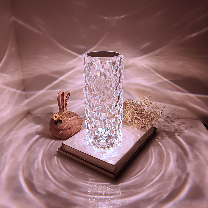 16 Colors Rose Rays Crystal Diamond Table Lamp