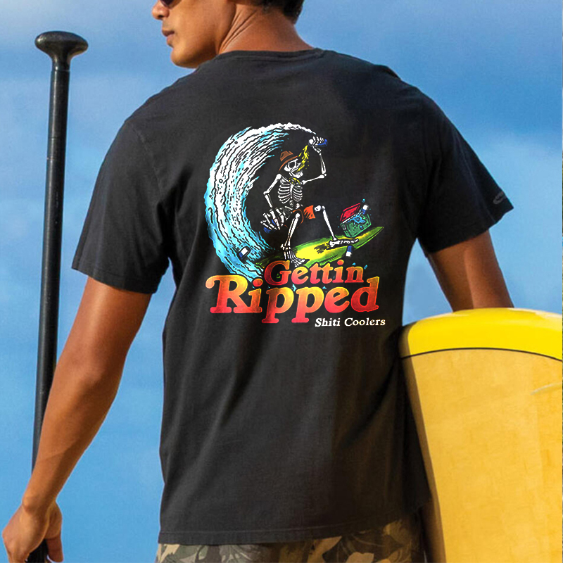 Men's Skull Outdoor Surfing Beach Resort T-shirt