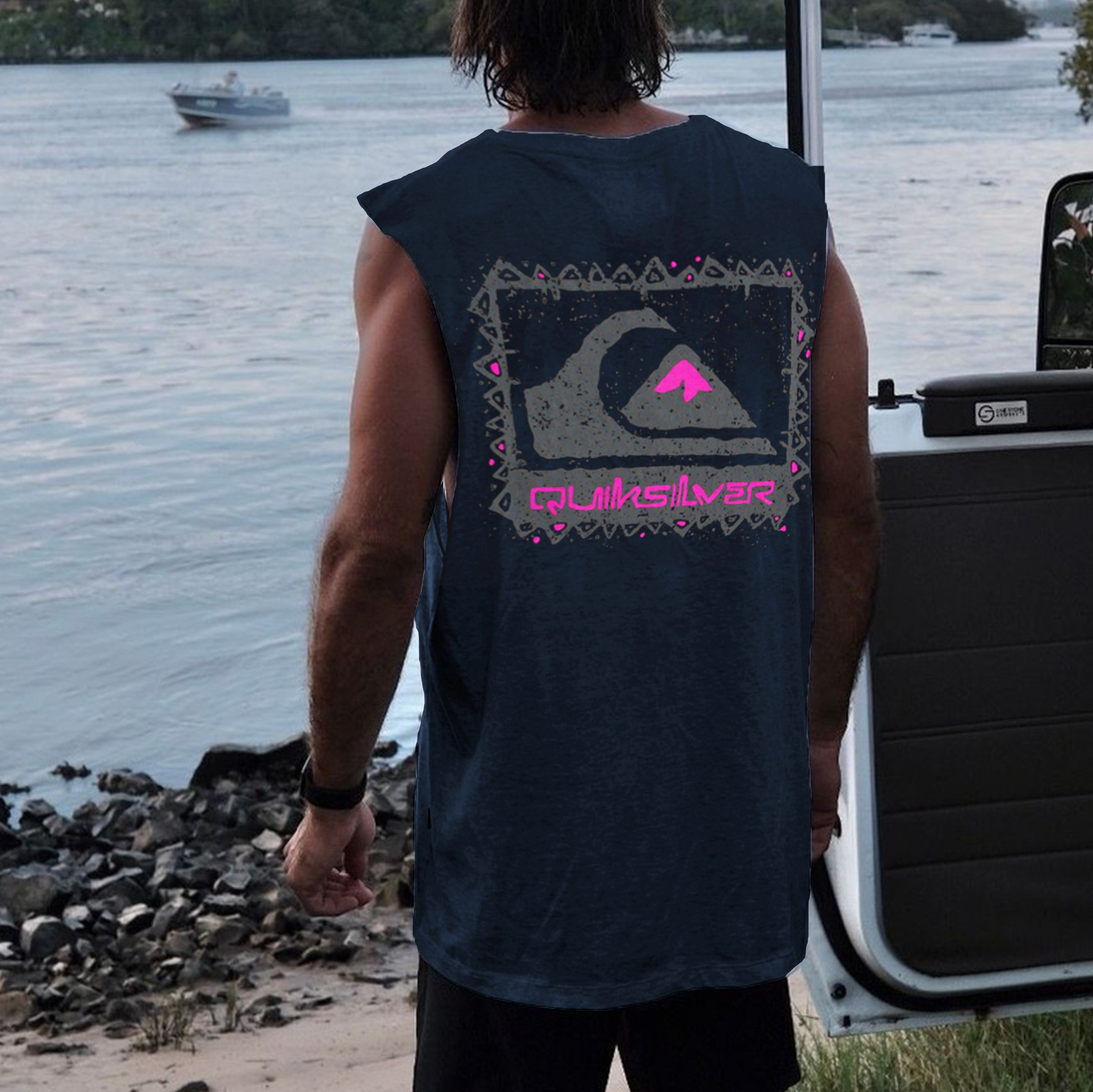 Men's Vintage Surf Print Beach Resort Sleeveless T-shirts