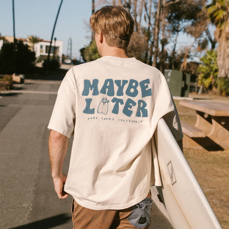 MAYBE LATER Summer Surf Retro Casual Tee