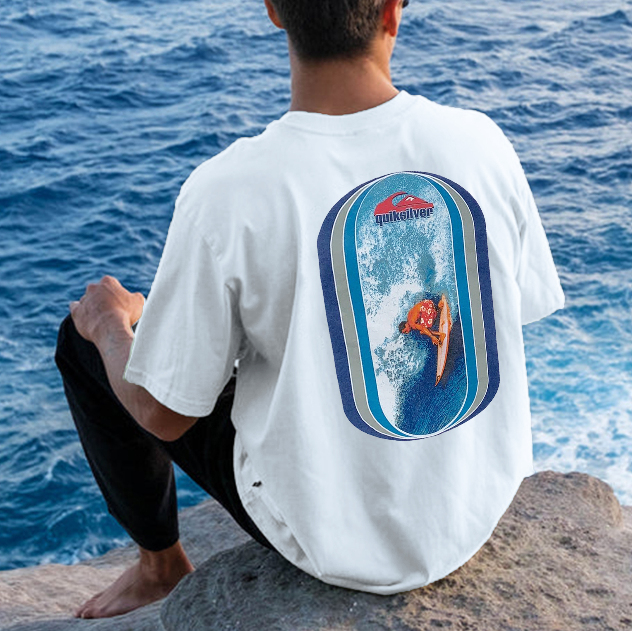 Unisex Vintage Surf Wear Printed T-shirt