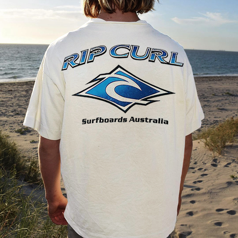Vintage Oversized Unisex Holiday Surf Print T-shirt