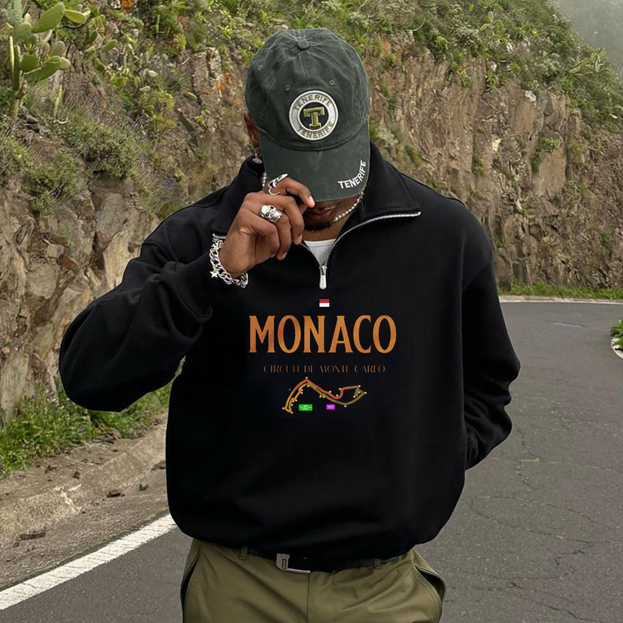Unisex Oversized Vintage Monaco Monte Carlo Track Polo Sweatshirt