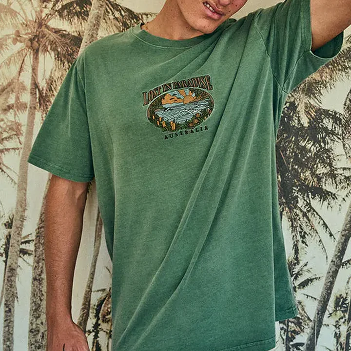 LOST IN PARADISE Printed Mens Surf T-Shirt