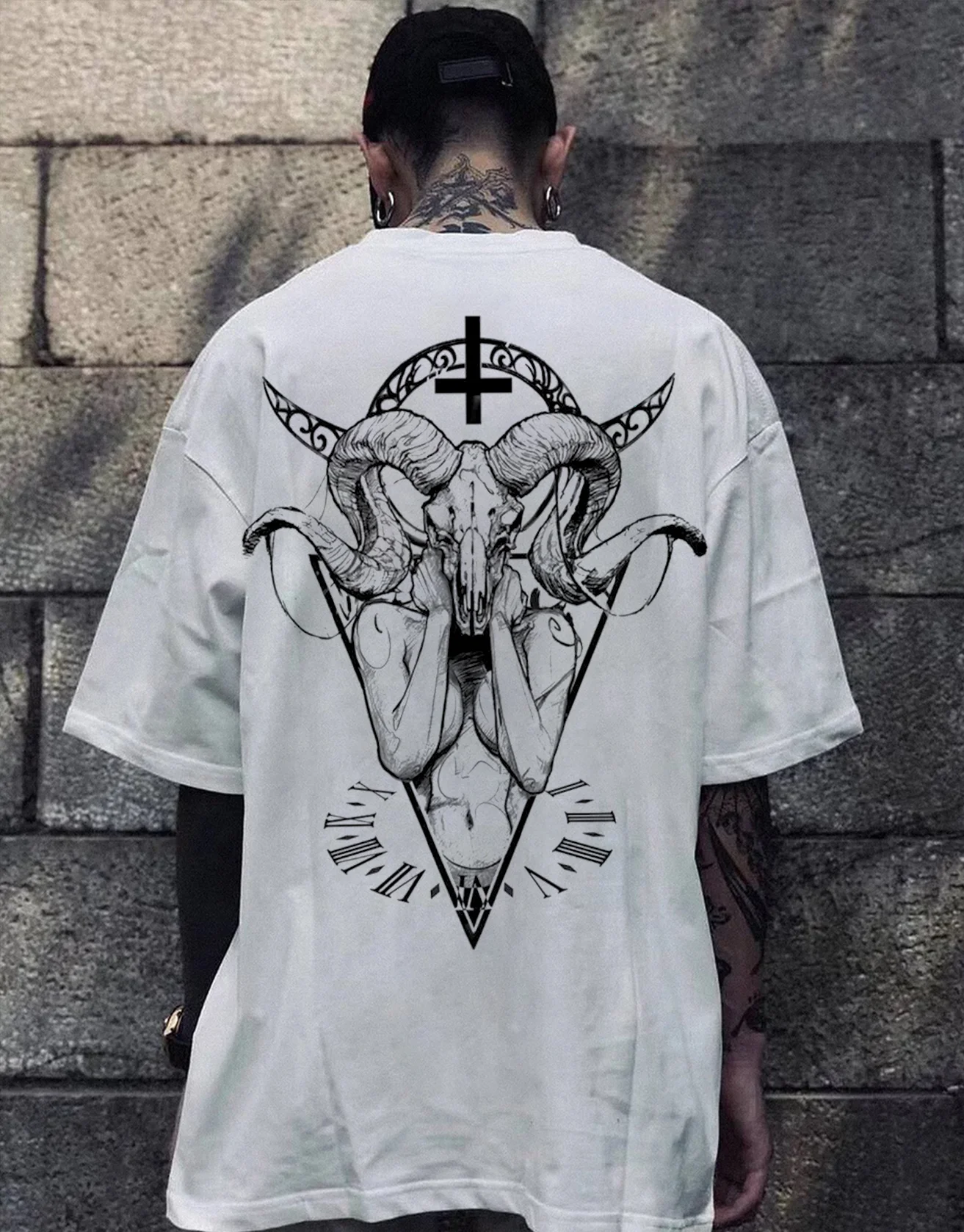 Satan Printed Round Neck T-Shirt