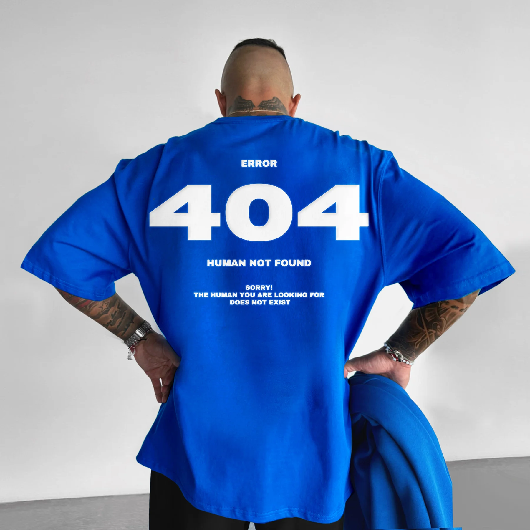 OVERSIZE 404 Printed Round Neck T-Shirt