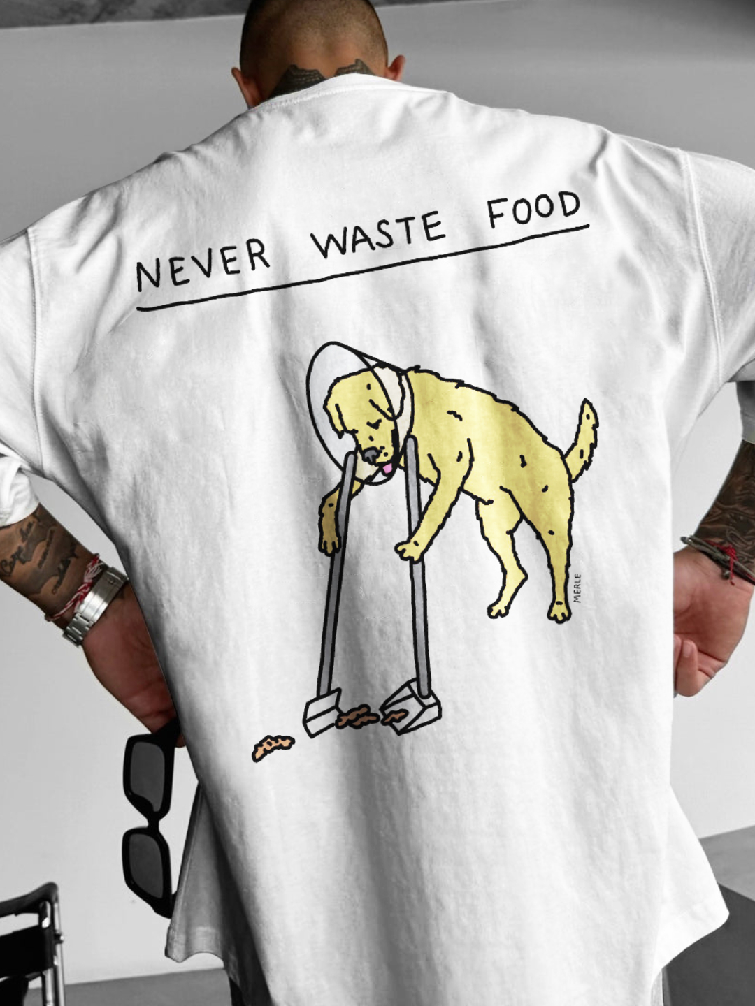 "Never waste food" Skate T-shirt