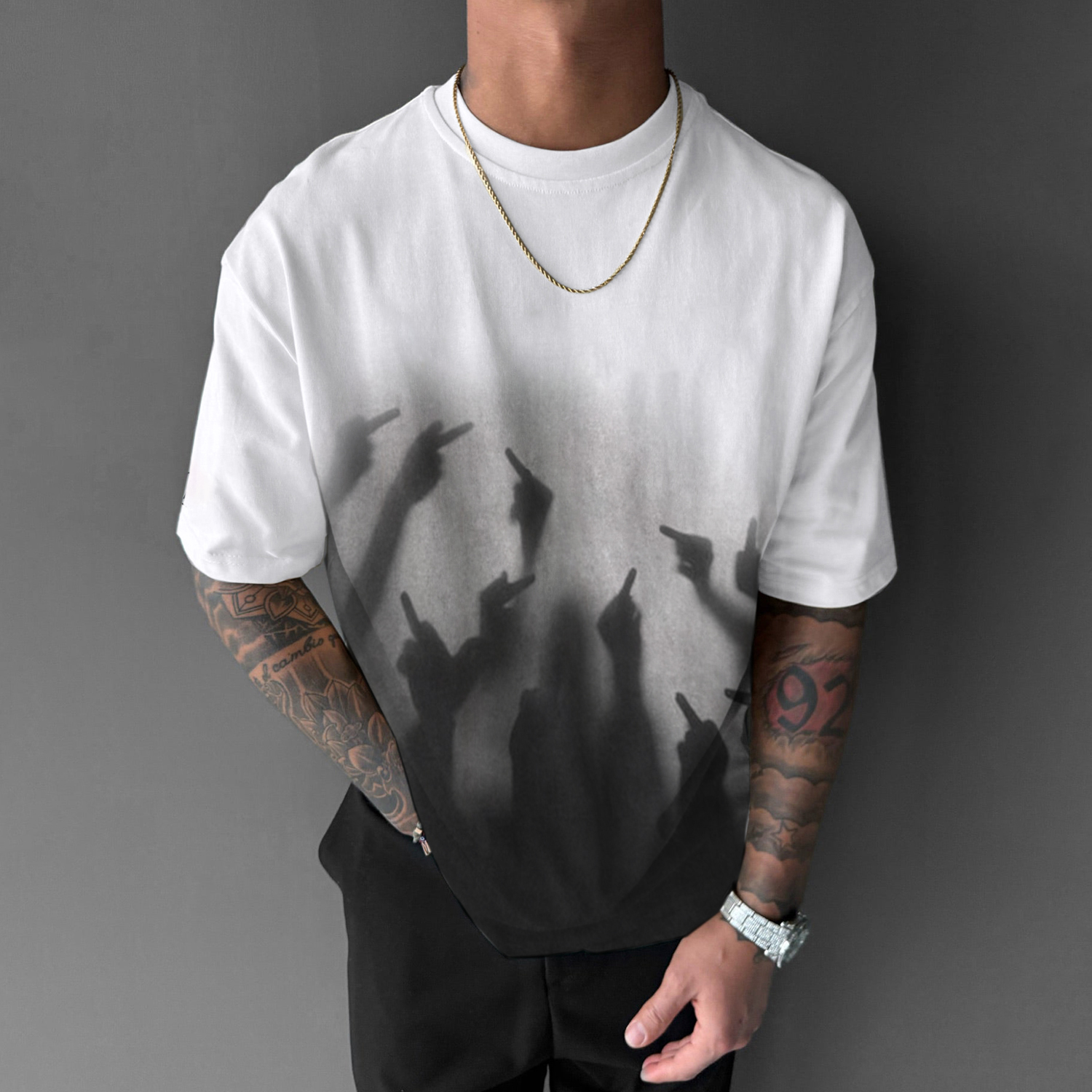 Reflection of Many People Giving Middle Fingers T-shirt
