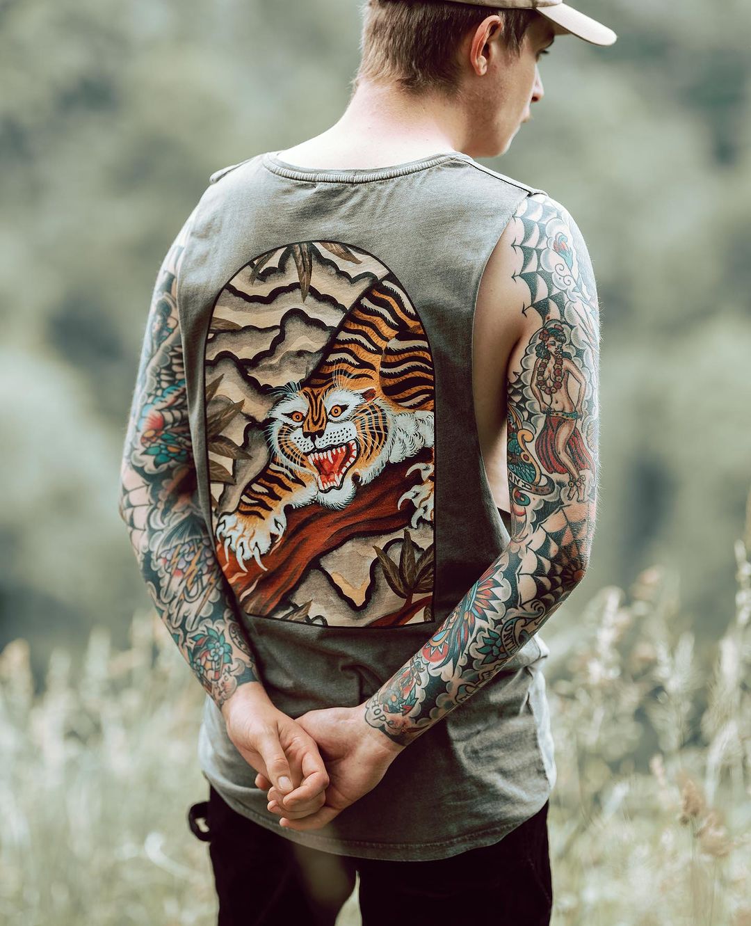 Tiger Printed Tank Top Oversized Sleeveless T-shirt