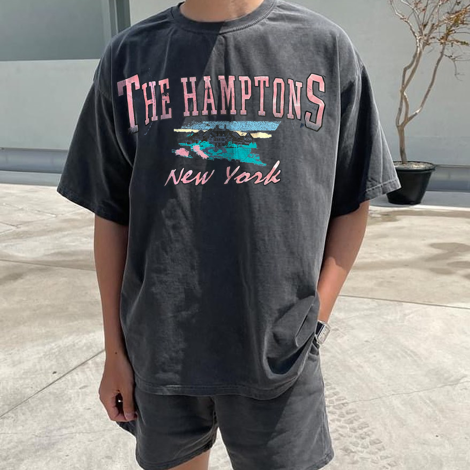 Men's Vintage The Hamptons Print T-Shirt