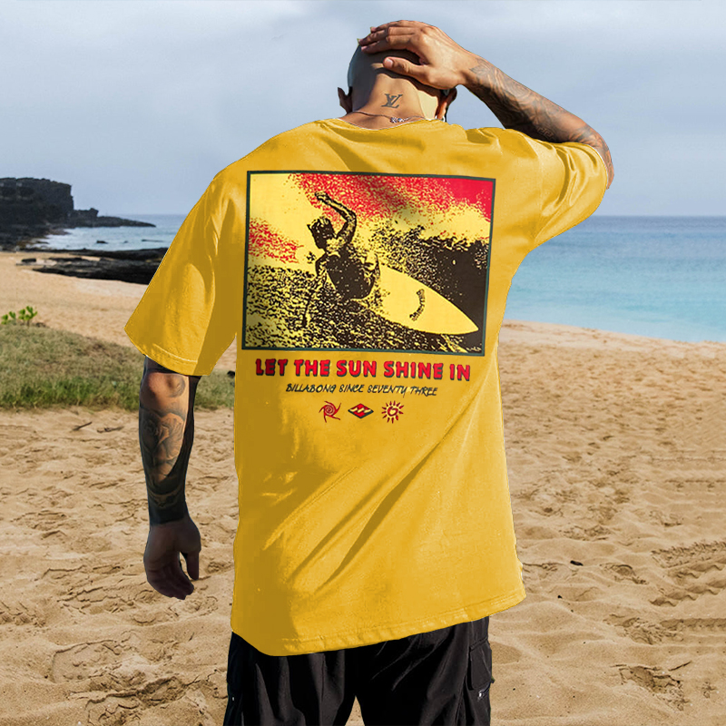 Holiday Seaside Surfing Printed T-shirt