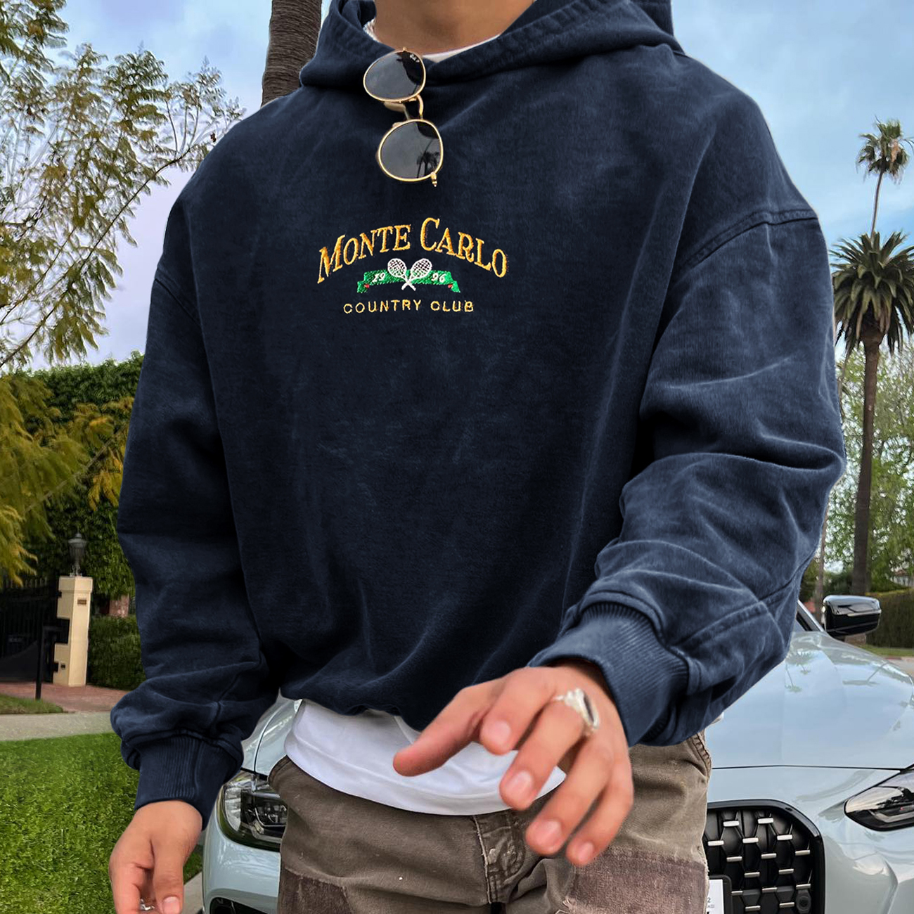 Vintage Unisex Monte Carlo Country Club Hoodie Sweatshirt