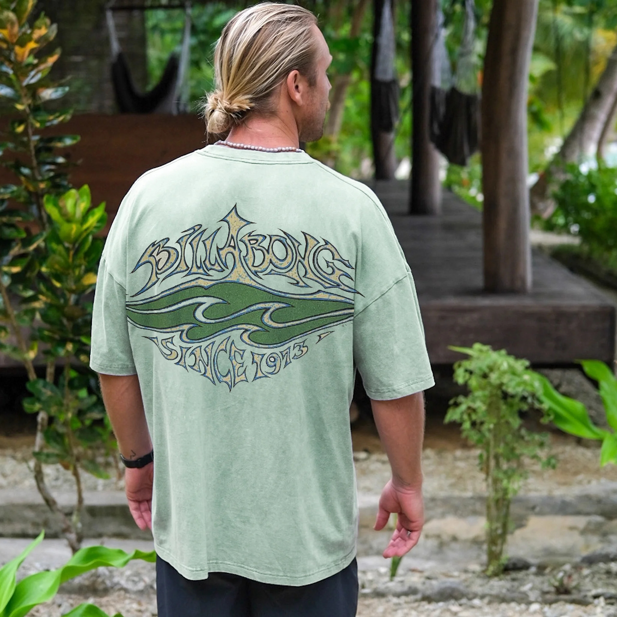 Men's Vintage Surf Short Sleeve Beach Casual T-Shirt
