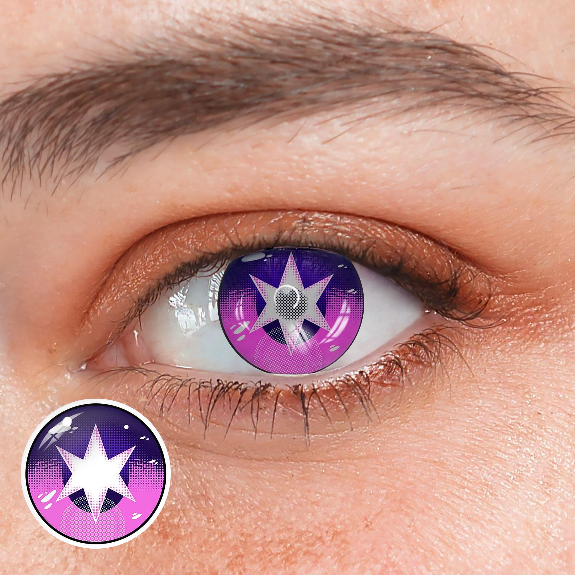 Lentes de contacto de color violeta Cosplay Oshi No Ko Hoshino Ai