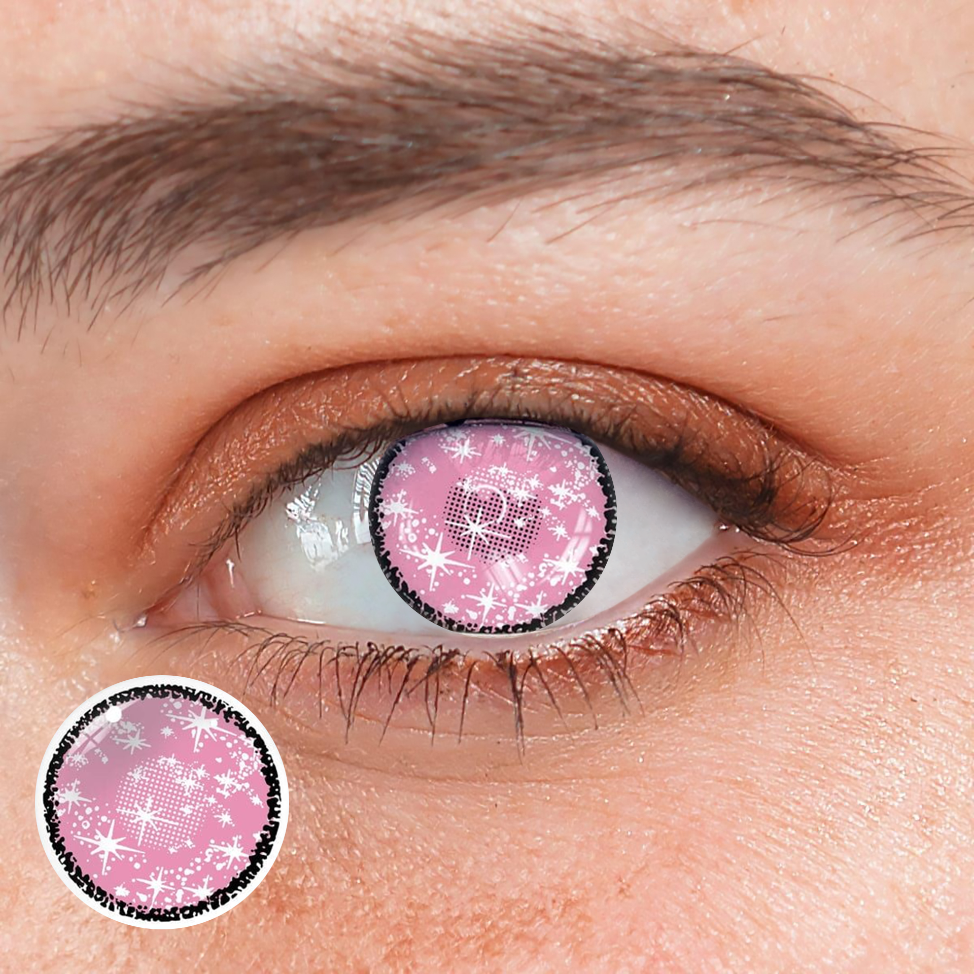 Cosplay Lentes De Contacto De Color Rosa Coral