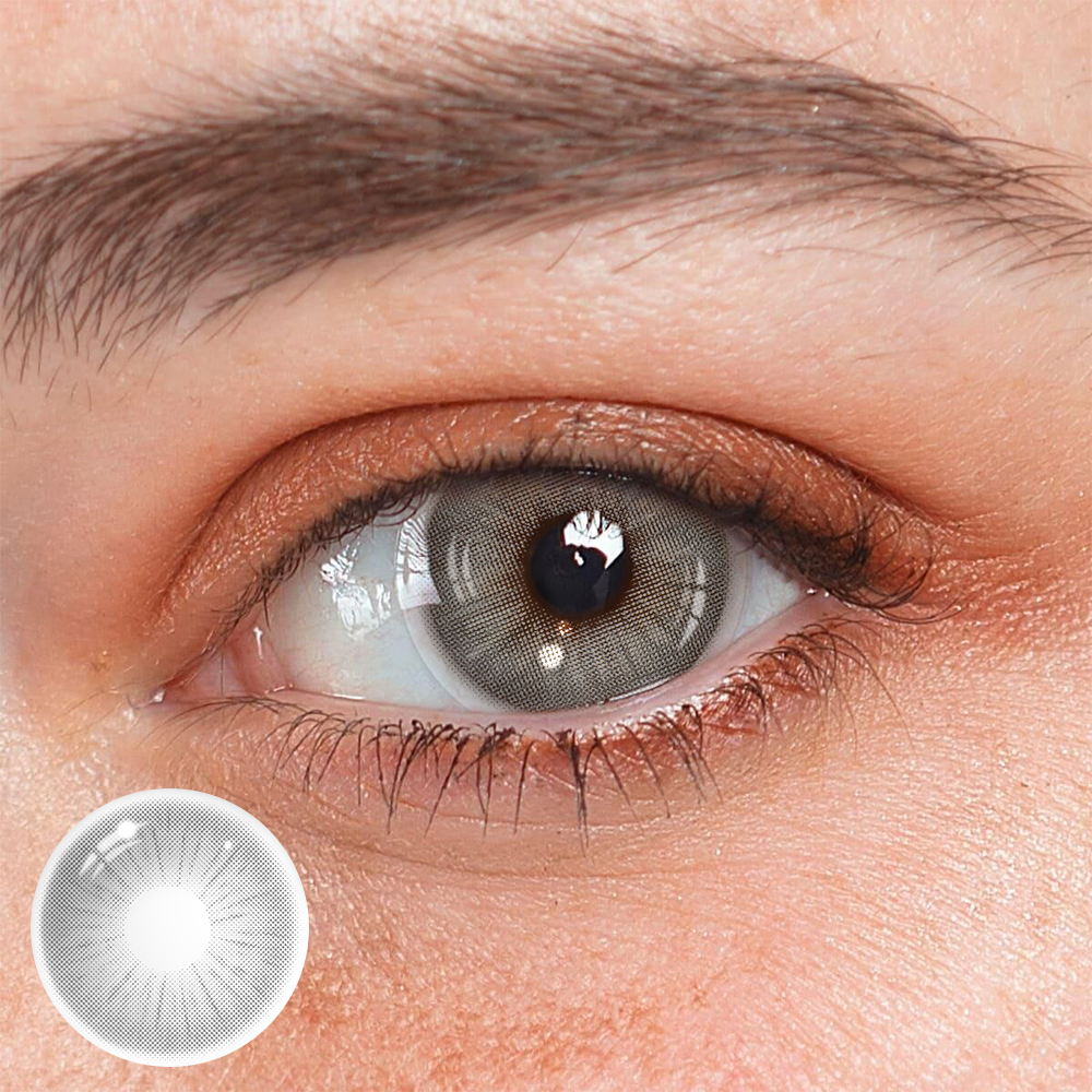 Lentes de contacto de colores graduados gris Claudina