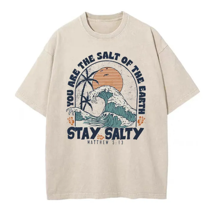 Stay-Salty-Summer-Christian Washed T-Shirt