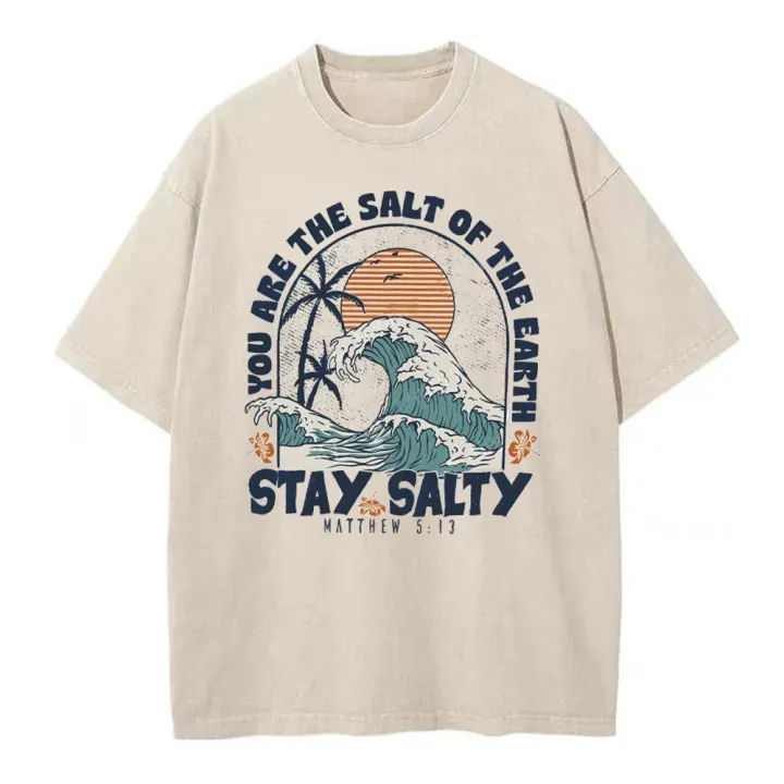 Stay-Salty-Summer-Christian Washed T-Shirt
