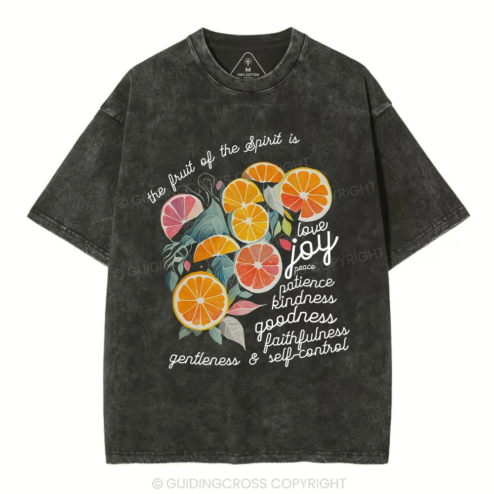 The Fruit Of The Spirit Is Love Christian Washed T-Shirt