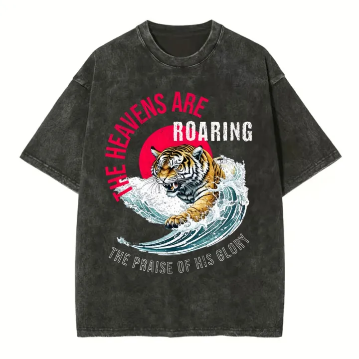 The-Heavens-Are-Roaring-Christian Washed T-Shirt 