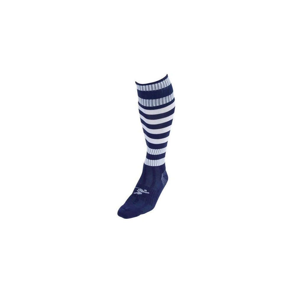 Precision Hooped Pro Football Socks Navy/White - UK Size 3-6