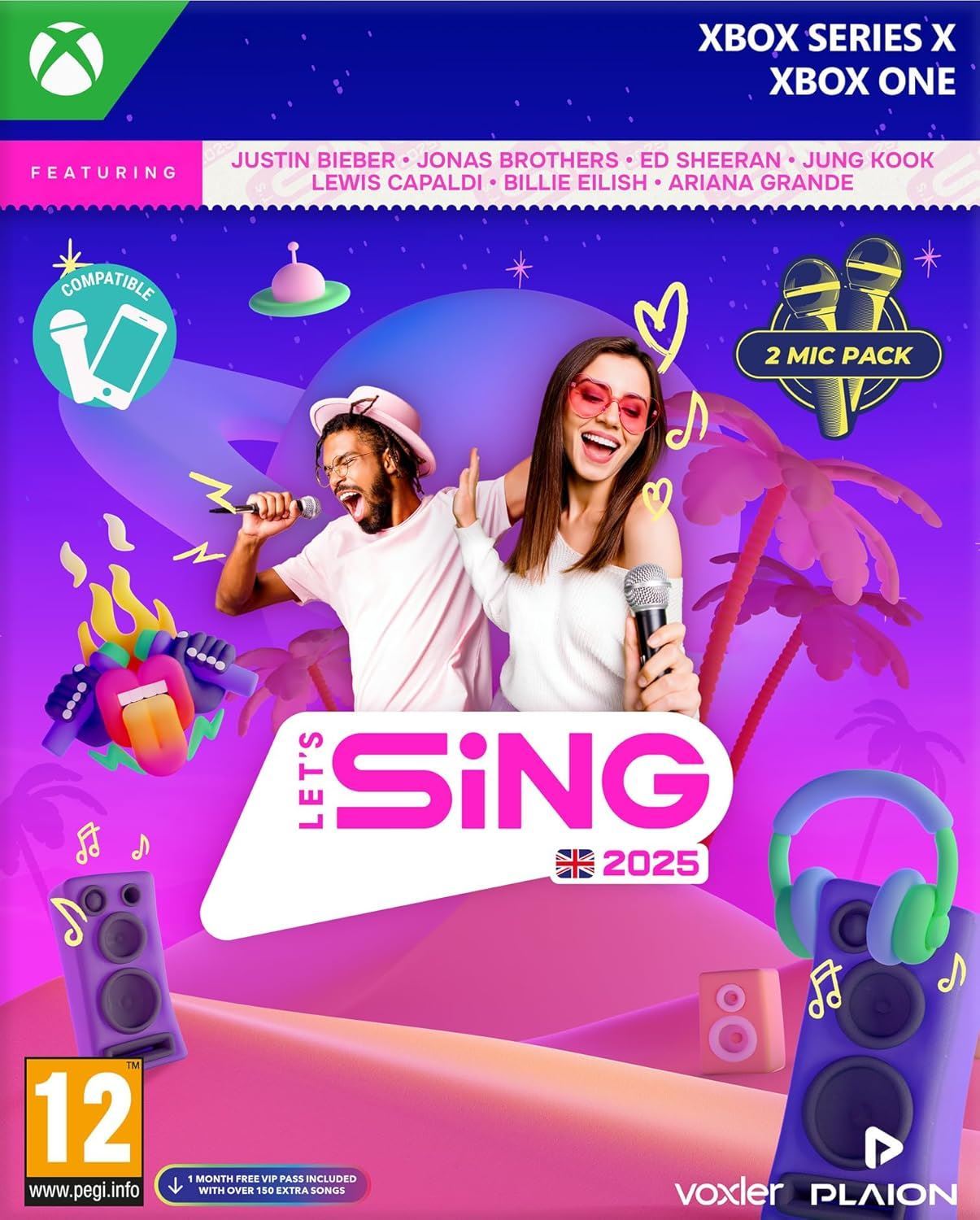 Let's Sing 2025 2 Mic Pack UK Edition Xbox Series X Game
