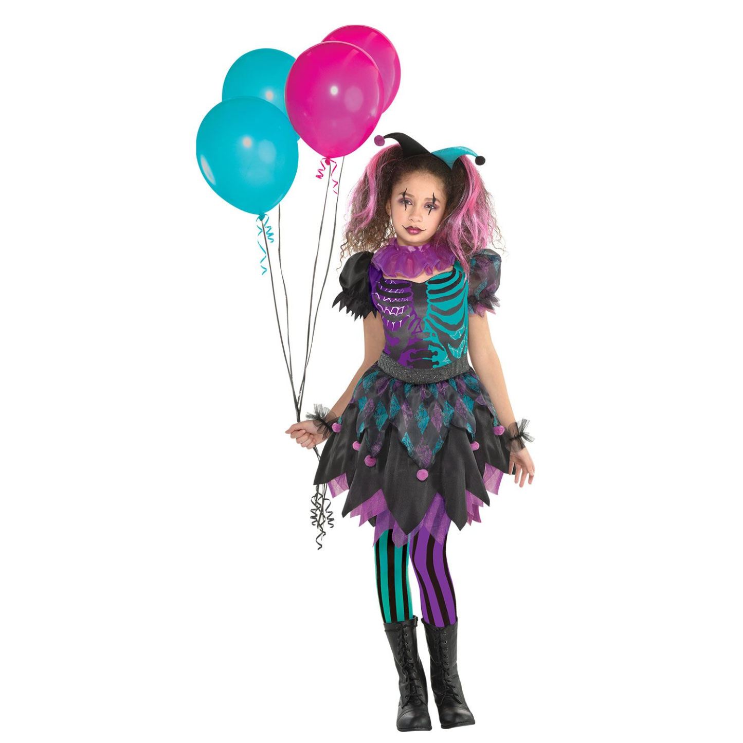 Haunted Harlequin Halloween Child Costume - Age 8-10 Years