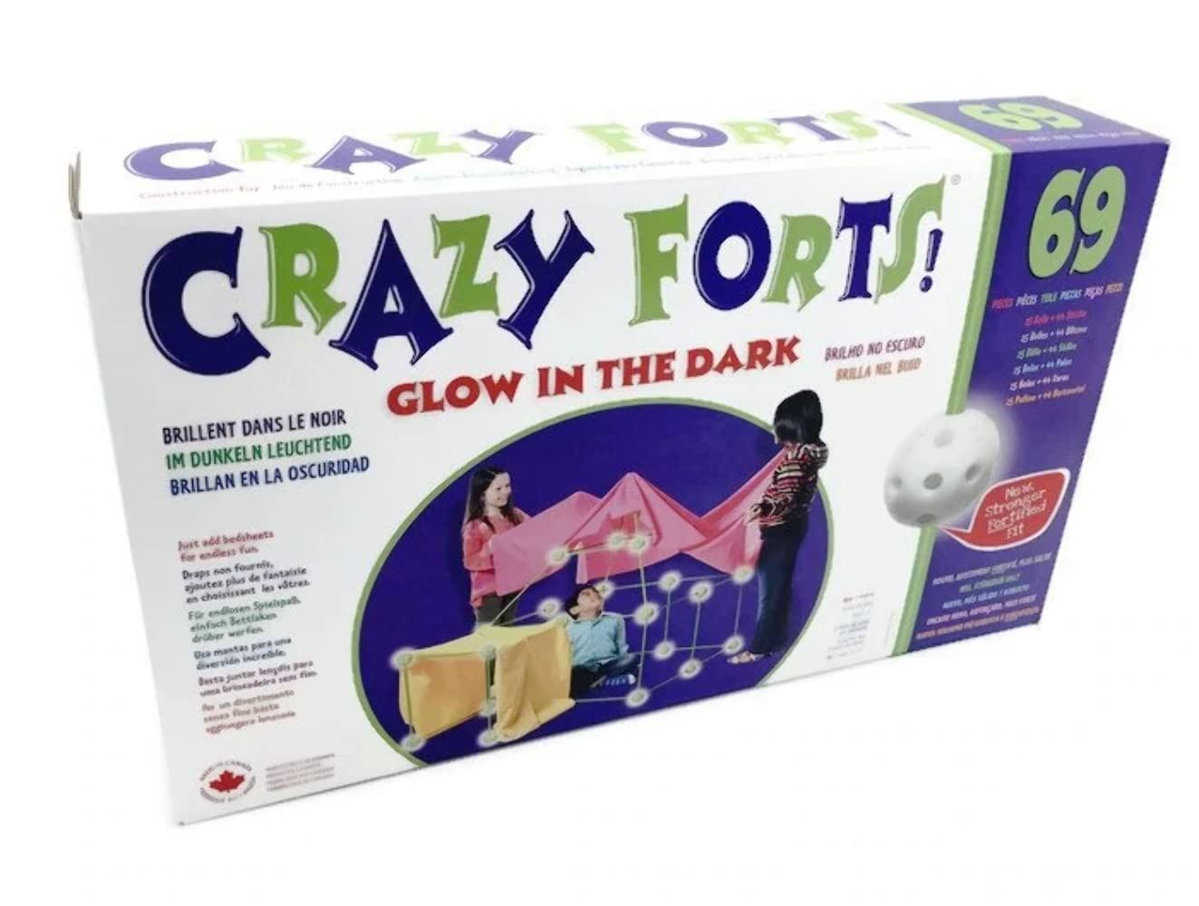 Crazy Forts Glow in the Dark Edition 69 Pieces Fort Building Kit