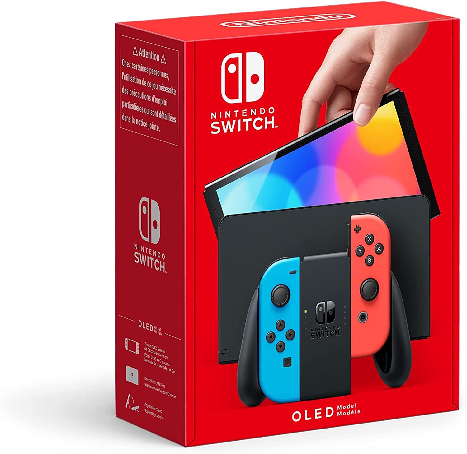 Nintendo Switch OLED Model Console - Neon Blue & Neon Red