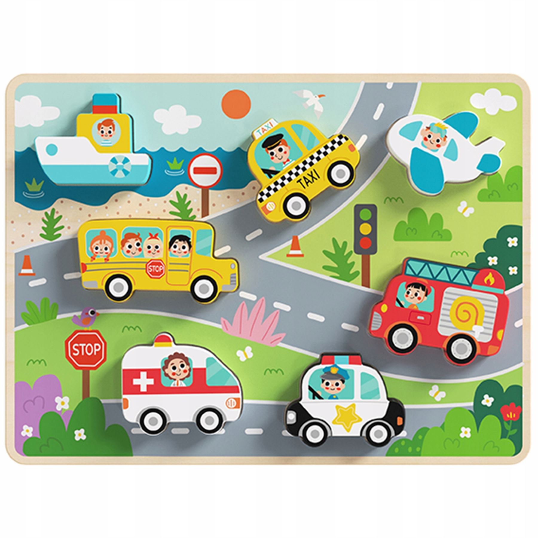 365Games.co.uk Unisex Tooky Toy Chunky Puzzle - Transportation