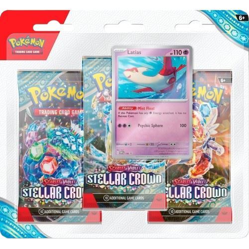 Pokemon TCG: Scarlet & Violet 7 Stellar Crown 3 Pack Booster (1 at Random)