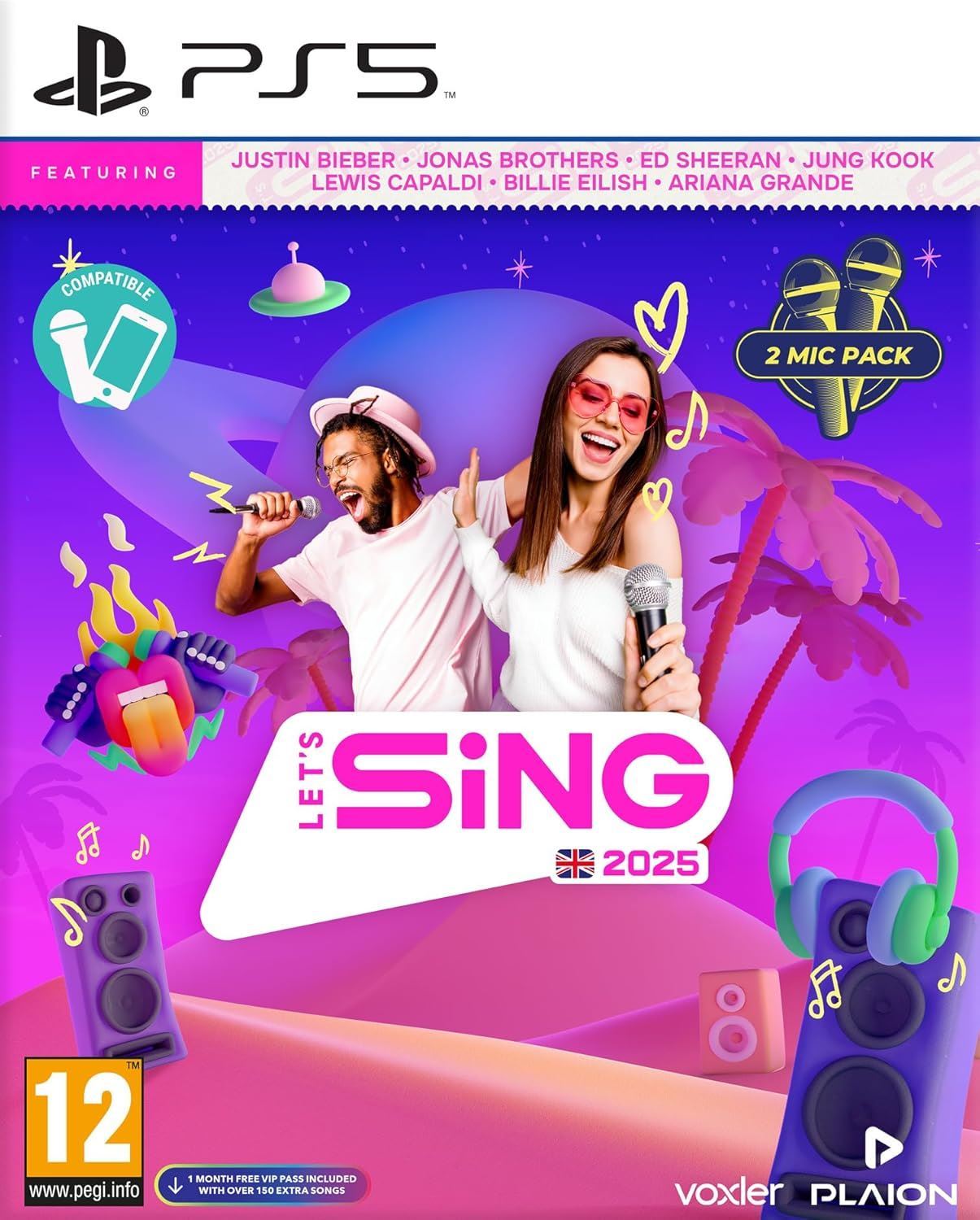 Let's Sing 2025 2 Mic Pack UK Edition PS5 Game