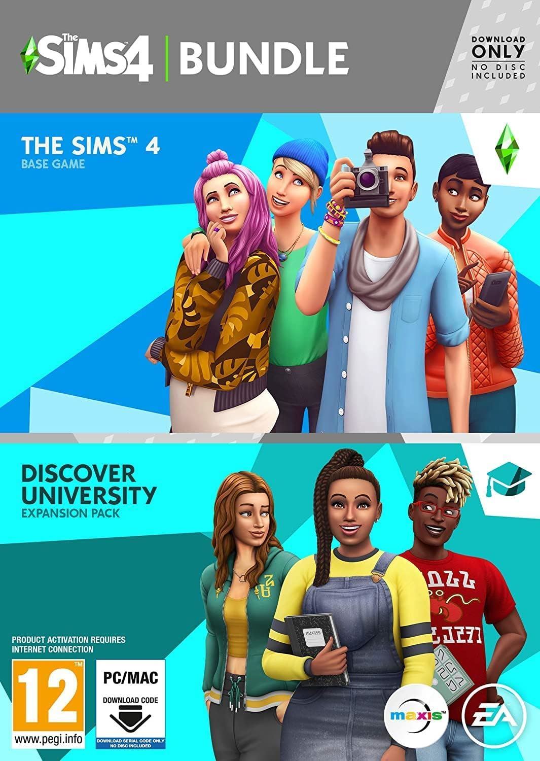 The Sims 4 + Discover University (EP8) Bundle (Code In Box) PC Game