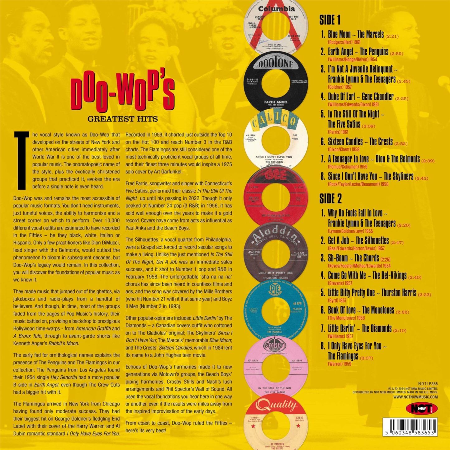 VARIOUS ARTISTS - Doo-Wops Greatest Hits Yellow Vinyl