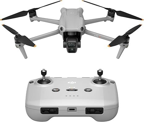 DJI Air 3 Fly More Combination with RC-N2 remote control, drone with camera 4K, dual main camera, 3 batteries for extended flight time, 48MP photos, adult camera drone, compliant with FAA remote ID standards