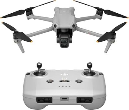 DJI Air 3 Fly More Combination with RC-N2 remote control, drone with camera 4K, dual main camera, 3 batteries for extended flight time, 48MP photos, adult camera drone, compliant with FAA remote ID standards