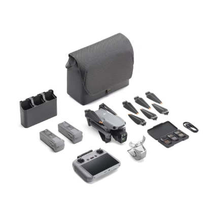 DJI Air 3 Fly More Combination with RC-N2 remote control, drone with camera 4K, dual main camera, 3 batteries for extended flight time, 48MP photos, adult camera drone, compliant with FAA remote ID standards