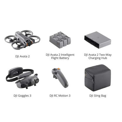 DJI Avata 2 Fly More Combo (1 Battery), FPV Drones with Camera for Adults 4K, Immersive Experience, Built-in Propeller Guard, Easy Flip/Roll, FAA Remote ID Compliant, POV Content Drone, Black