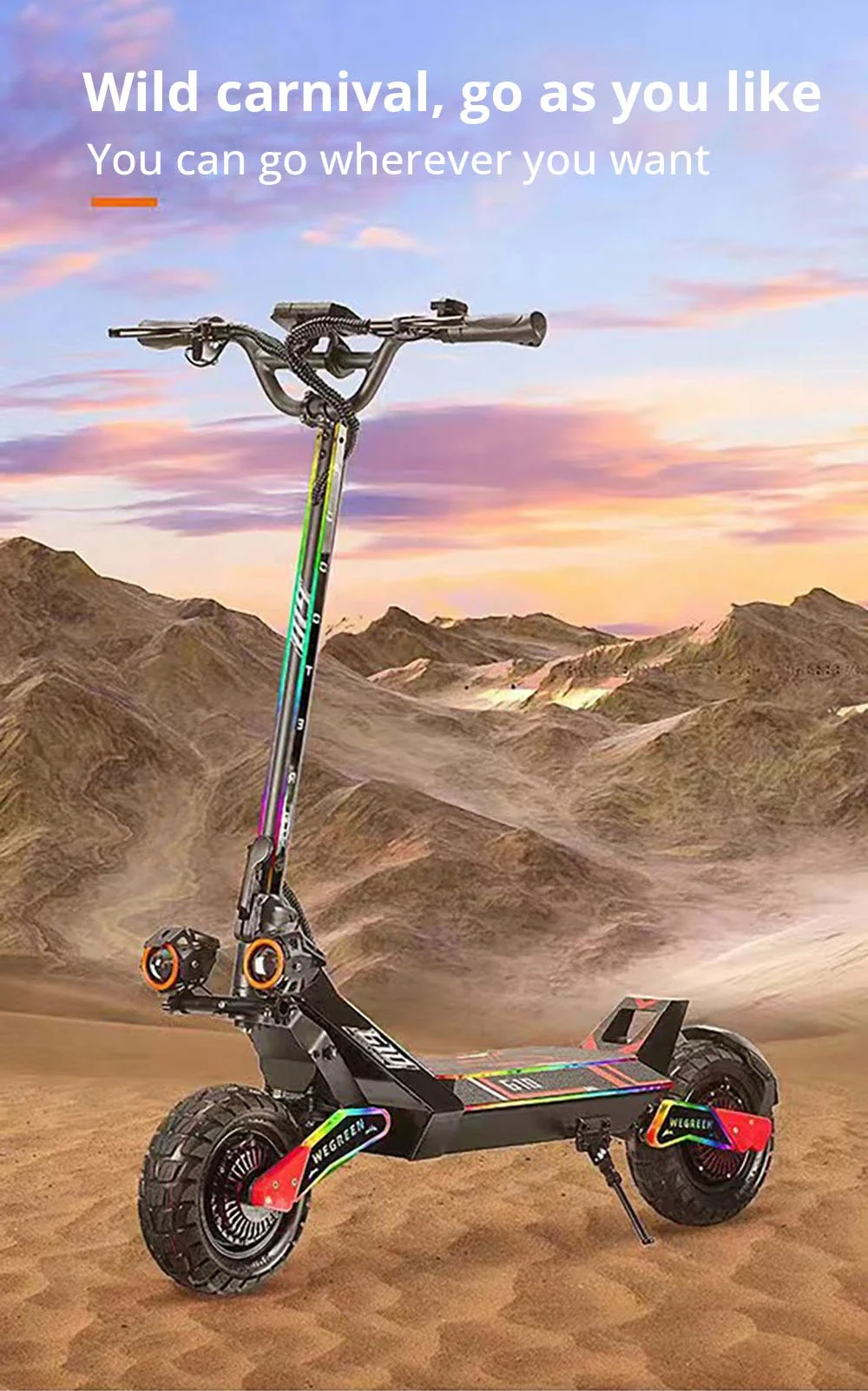 OBARTER G10 Electric Scooter, 2*1200W Dual Motor, 48V 20Ah Battery, 10 Inch Off-Road Tires, 65km/h Max Speed, 65 Max Range, Hydraulic Disc Brake, NFC Activation