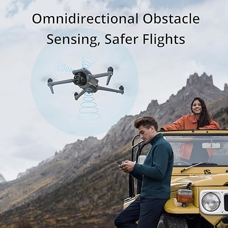 DJI Air 3 Fly More Combination with RC-N2 remote control, drone with camera 4K, dual main camera, 3 batteries for extended flight time, 48MP photos, adult camera drone, compliant with FAA remote ID standards