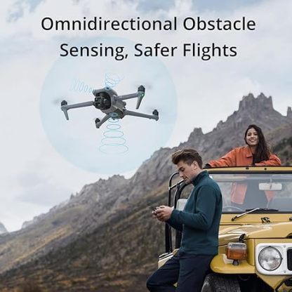 DJI Air 3 Fly More Combination with RC-N2 remote control, drone with camera 4K, dual main camera, 3 batteries for extended flight time, 48MP photos, adult camera drone, compliant with FAA remote ID standards