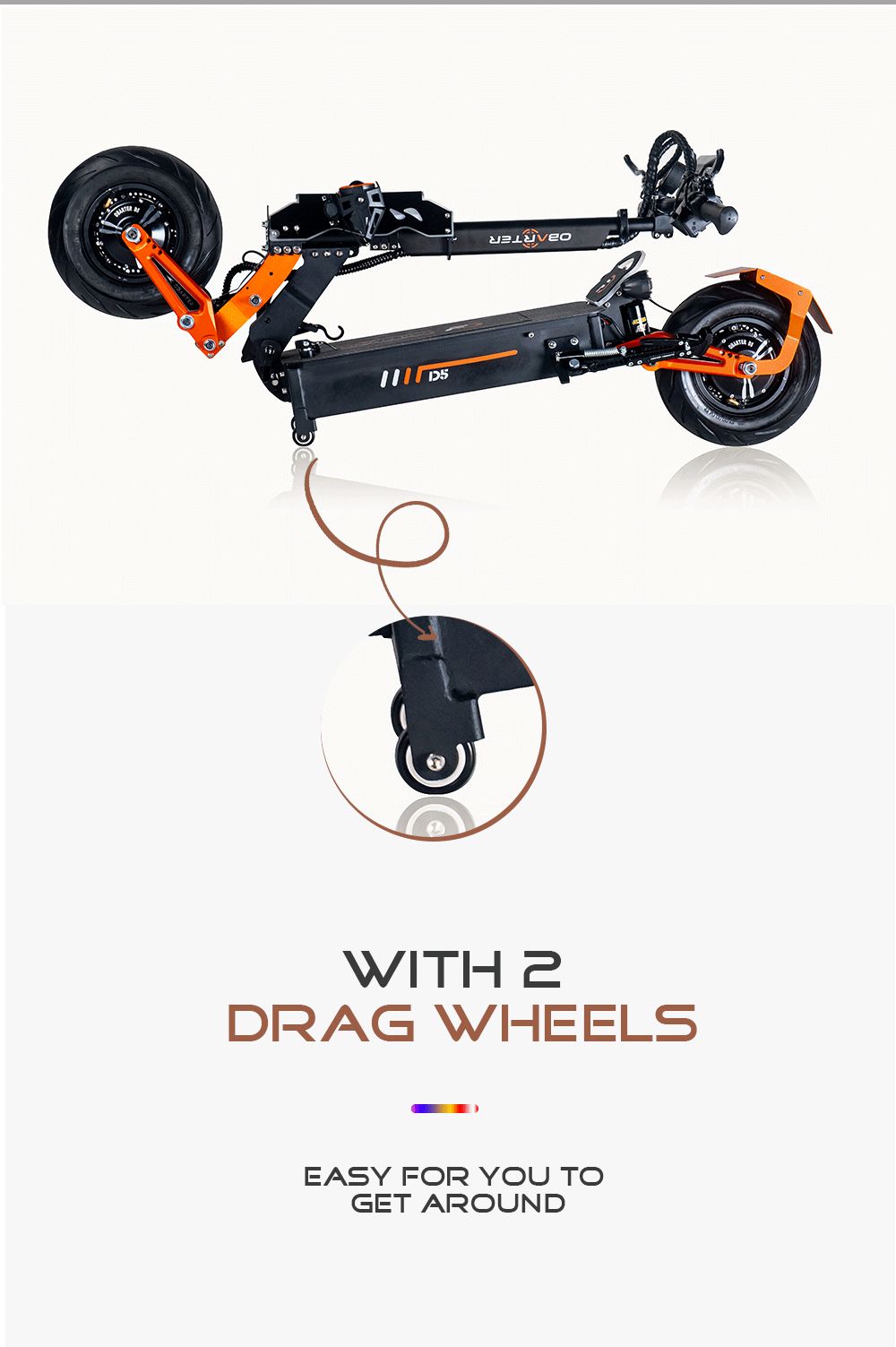 OBARTER D5 Electric Scooter 12 inch Vacuum Tire 2*2500W Motor Removable 35Ah Battery for 60-120km Super Range